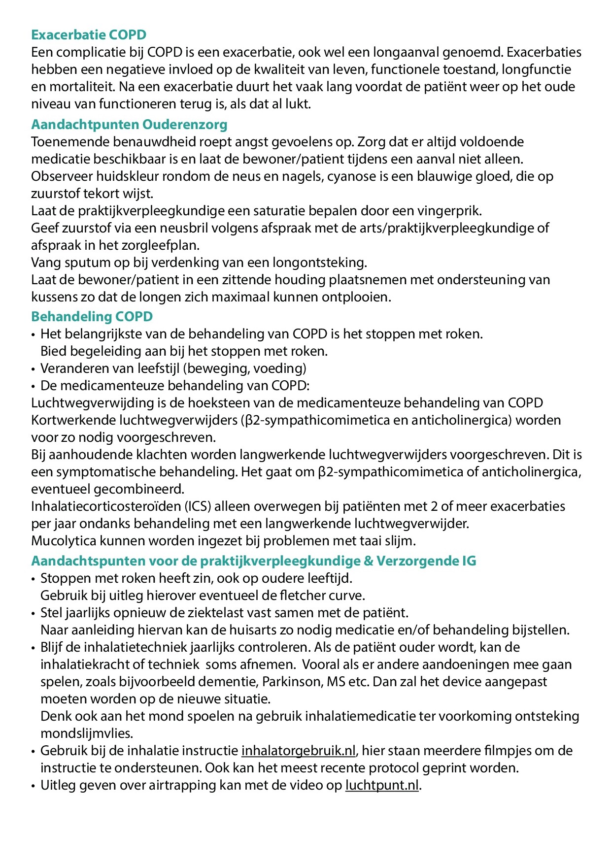 Voorbeeld van pagina 2 van COPD