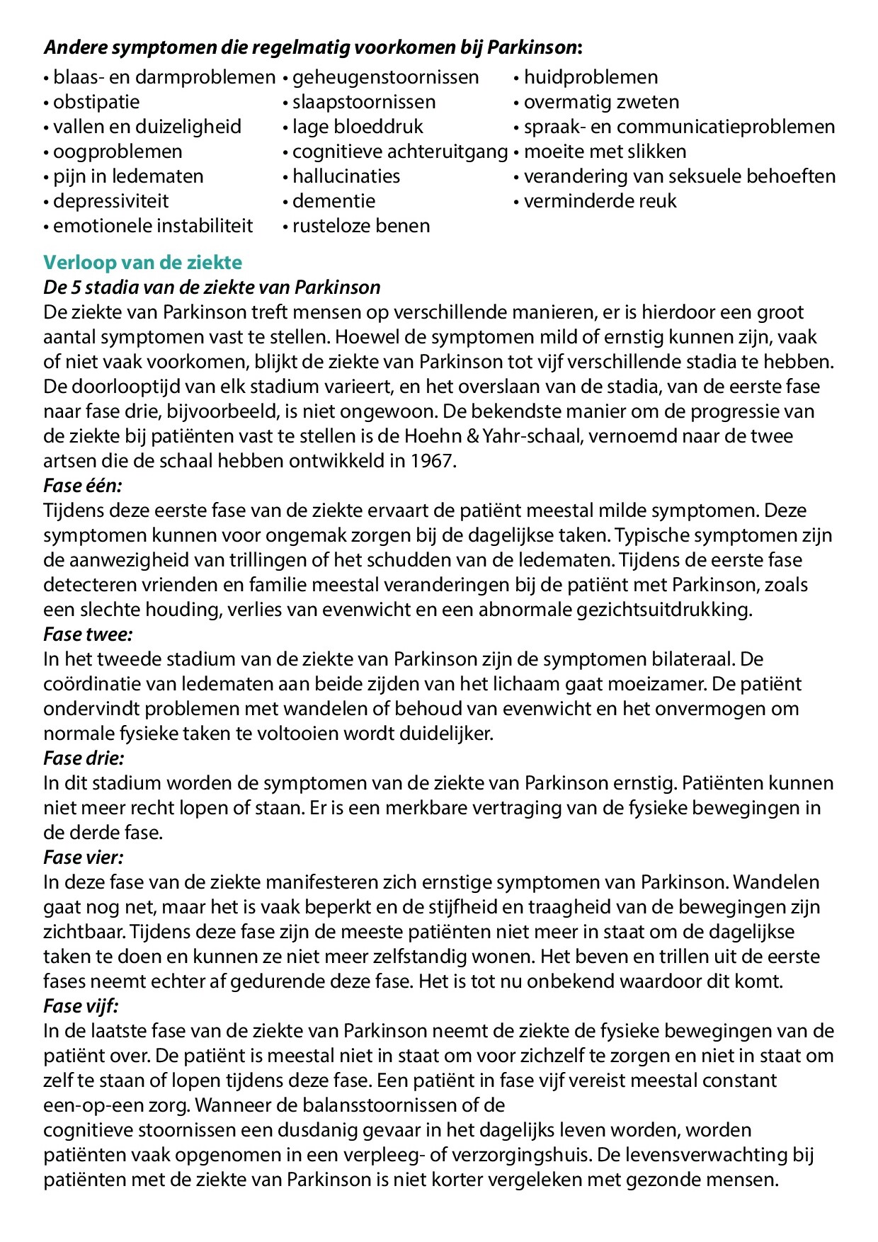 Voorbeeld van pagina 2 van Dementie en Parkinson