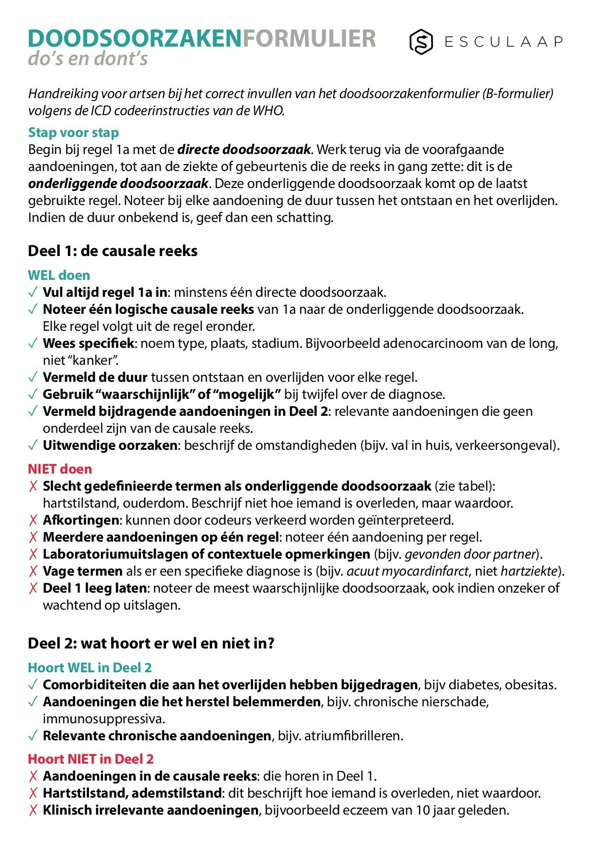 Voorbeeld van pagina 1 van Doodsoorzaken formulier