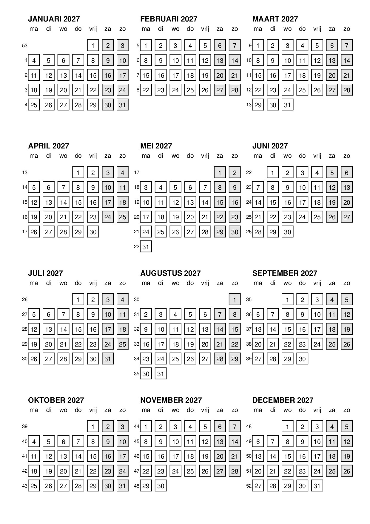 Voorbeeld van pagina 4 van Kalender - Jaar