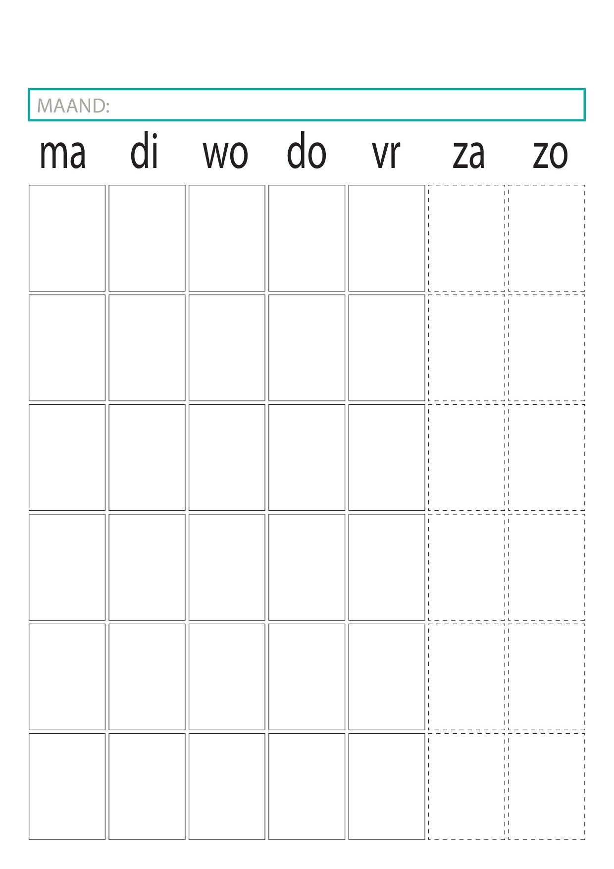 Voorbeeld van pagina 2 van Planner (maand)
