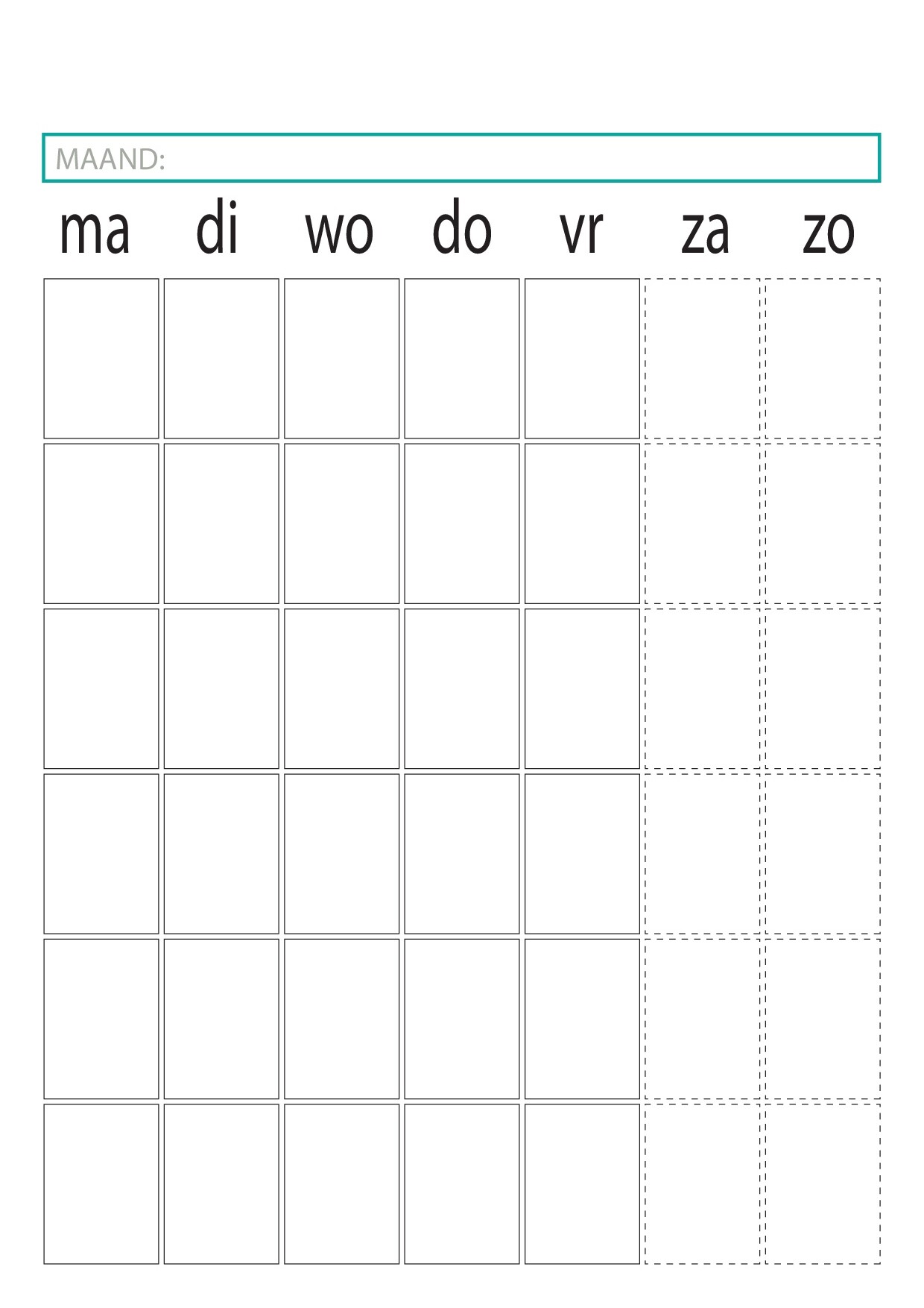 Voorbeeld van pagina 4 van Planner (maand)