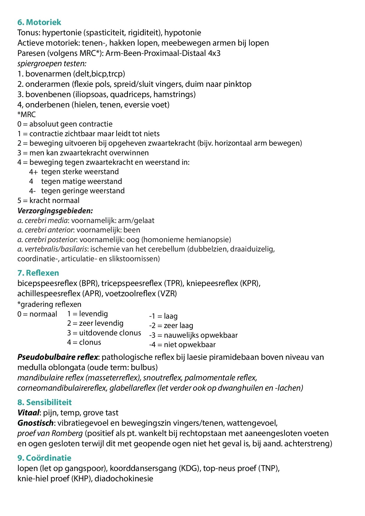 Voorbeeld van pagina 2 van Neurologisch Onderzoek