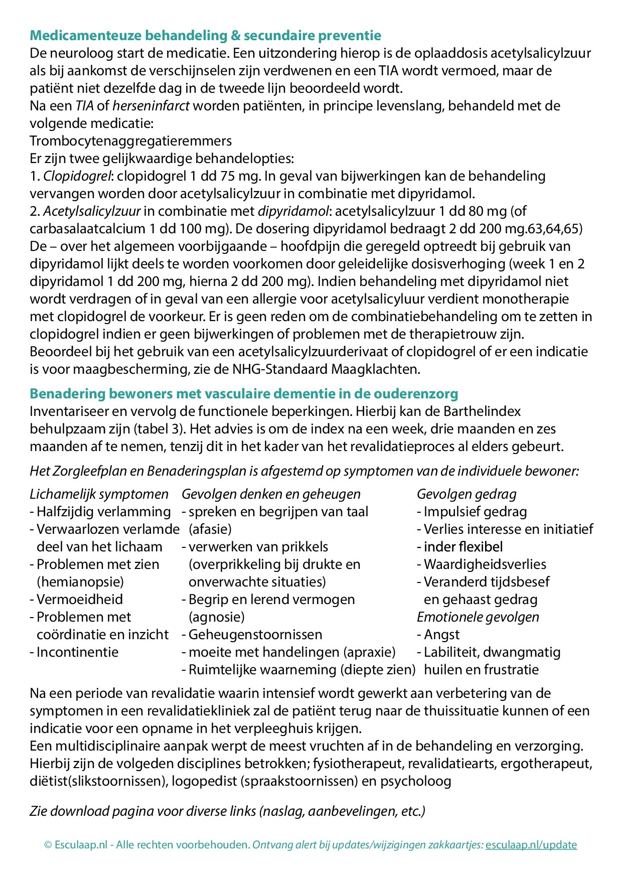 Voorbeeld van pagina 4 van Dementie vasculair (CVA/TIA)